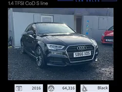 Black Used 2016 Audi A3 S-Line Sedan | £11,999 (Fair price)