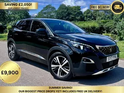 Black Used 2017 Peugeot 3008 GT-line Hatchback | £9,900 (Fair price)