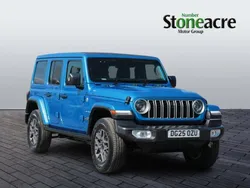 Blue New 2025 Jeep Wrangler Sahara SUV | £53,995 (Fair price)