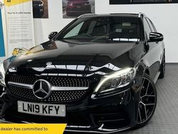 Black Used 2019 Mercedes C300 AMG line Estate | £18,690 (Fair price)