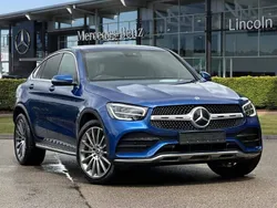 Spectral blue metallic Used 2021 Mercedes GLC220 AMG Line Premium Coupe | £32,999 (Expensive)