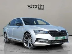 Brilliant silver metallic Used 2023 Skoda Superb SportlinePlus Hatchback | £25,750 (Fair price)
