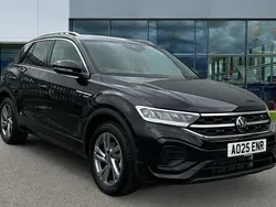 Deep black pearlescent Used 2025 VW T-Roc R-line SUV | £28,703 (Fair price)