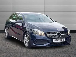 Blue Used 2018 Mercedes A160 AMG line Hatchback | £12,295 (Fair price)