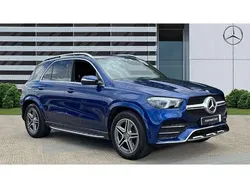 Brilliant blue metallic Used 2020 Mercedes GLE350 AMG line SUV | £40,190 (Fair price)