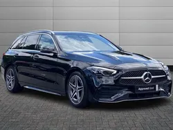 Black Used 2022 Mercedes C300e AMG line Estate | £25,990
