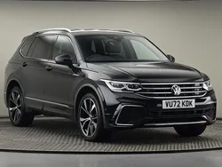 Deep black pearlescent Used 2022 VW Tiguan Allspace R-line SUV | £29,000 (Expensive)