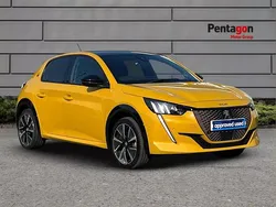 Yellow Used 2022 Peugeot e-208 Premium Hatchback | £13,195 (Fair price)