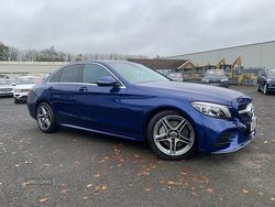 Blue Used 2021 Mercedes C300 AMG Line Premium Sedan | £22,995 (Fair price)