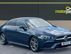 Blue metallic Used 2021 Mercedes CLA180 AMG line Sedan | £23,295 (Good price)