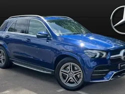 Brilliant blue metallic Used 2020 Mercedes GLE350 AMG line SUV | £40,383 (Fair price)
