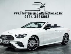 Diamond white designo metallic Used 2021 Mercedes E220 AMG line Cabriolet | £31,980 (Expensive)
