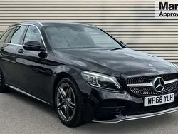 Black Used 2019 Mercedes C220 AMG Line Premium Estate | £16,990 (Fair price)