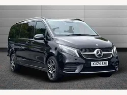 Obsidian black Used 2024 Mercedes V300 AMG line MPV | £66,590 (Expensive)