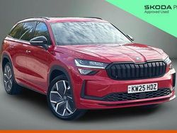 Velvet red metallic Used 2025 Skoda Kodiaq SportLine SUV | £39,740 (A bit pricey)