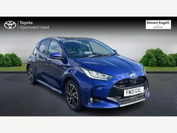 Blue Used 2021 Toyota Yaris Hybrid Design Hatchback | £16,117 (Fair price)