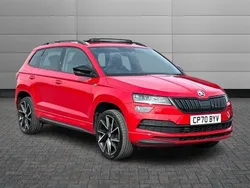 Velvet red Used 2021 Skoda Karoq SportLine SUV | £19,795 (Fair price)