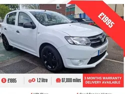 White Used 2015 Dacia Sandero Ambiance Hatchback | £1,995 (Fair price)