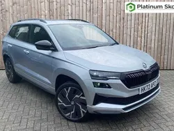 Brilliant silver metallic Used 2022 Skoda Karoq SportLine SUV | £25,450 (Fair price)