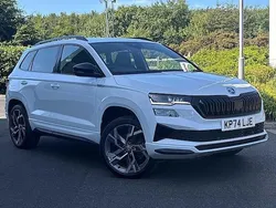 Moon white metallic Used 2024 Skoda Karoq SportLine SUV | £29,995 (Fair price)