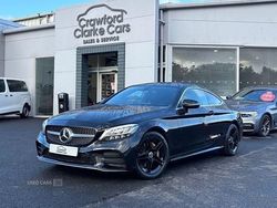 Black Used 2019 Mercedes C200 AMG line Coupe | £20,495 (A bit pricey)