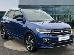 Reef blue metallic Used 2021 VW T-Cross R-line SUV | £17,848 (Fair price)