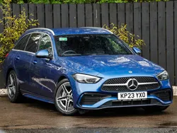 Blue Used 2023 Mercedes C300e AMG line Estate | £32,998 (Good price)