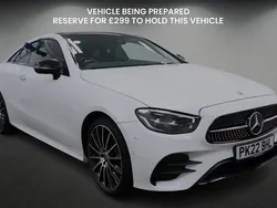 Opalite white Used 2022 Mercedes E300 AMG line Coupe | £35,000 (Super price)