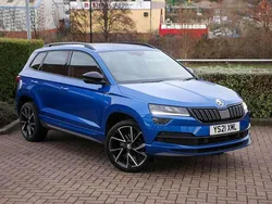 Race blue metallic Used 2021 Skoda Karoq SportLine SUV | £19,495 (Fair price)