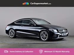 Black Used 2021 Mercedes C200 AMG line Coupe | £23,697 (Fair price)