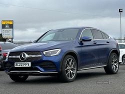 Blue Used 2022 Mercedes GLC220 AMG line Coupe | £35,995 (Expensive)