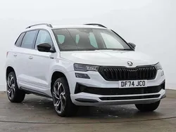 Moon white metallic Used 2024 Skoda Karoq SportLine SUV | £28,695 (Fair price)