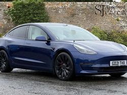 Blue Used 2021 Tesla Model 3 Performance Sedan | £20,850 (A bit pricey)