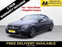 Black Used 2020 Mercedes C200 AMG line Cabriolet | £21,595 (Fair price)