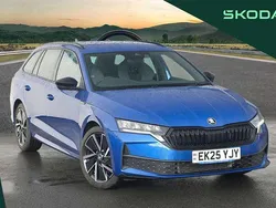 Race blue metallic New 2025 Skoda Octavia SportLine Estate | £30,995 (A bit pricey)