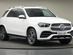 Polar white standard finish Used 2022 Mercedes GLE350 AMG line SUV | £42,150 (Fair price)