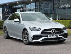 Hightech silver Used 2024 Mercedes C200 AMG line Sedan | £30,499 (Fair price)