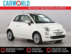White Used 2019 Fiat 500 Lounge Hatchback | £7,790 (Fair price)