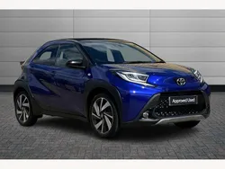 Juniper blue with black Used 2023 Toyota Aygo Hatchback | £14,195 (Fair price)
