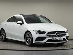 Digital white metallic finish Used 2022 Mercedes CLA250 AMG line Sedan | £29,500 (Fair price)