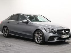 Grey Used 2021 Mercedes C300e AMG line Sedan | £23,995 (Fair price)