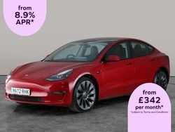 Red Used 2022 Tesla Model 3 Performance Sedan | £21,996 (Fair price)