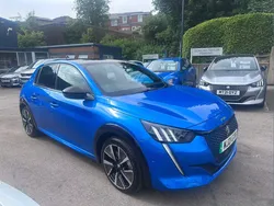Blue Used 2021 Peugeot e-208 Premium Hatchback | £13,395 (Fair price)