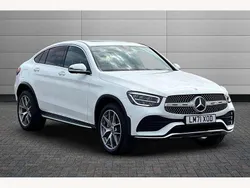 Polar white Used 2021 Mercedes GLC300e AMG line Coupe | £35,998 (Expensive)