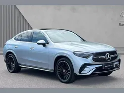 Hightech silver Used 2023 Mercedes GLC300 AMG line Coupe | £56,323 (Expensive)