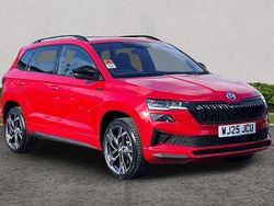 Velvet red metallic Used 2025 Skoda Karoq SportLine SUV | £29,929 (Fair price)