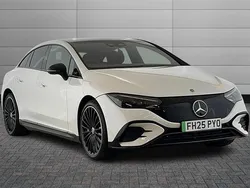 Opalite white bright Used 2025 Mercedes EQE350 AMG line Sedan | £53,490 (A bit pricey)