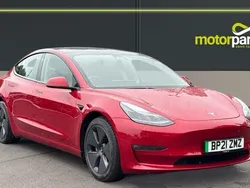 Red metallic Used 2021 Tesla Model 3 Long Range Sedan | £19,250 (Fair price)