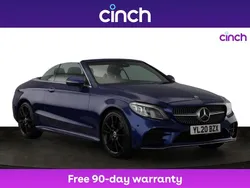 Blue Used 2020 Mercedes C220 AMG Line Premium Plus Cabriolet | £22,999 (Fair price)