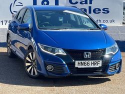 Blue Used 2016 Honda Civic SE Plus Hatchback | £8,695 (Fair price)